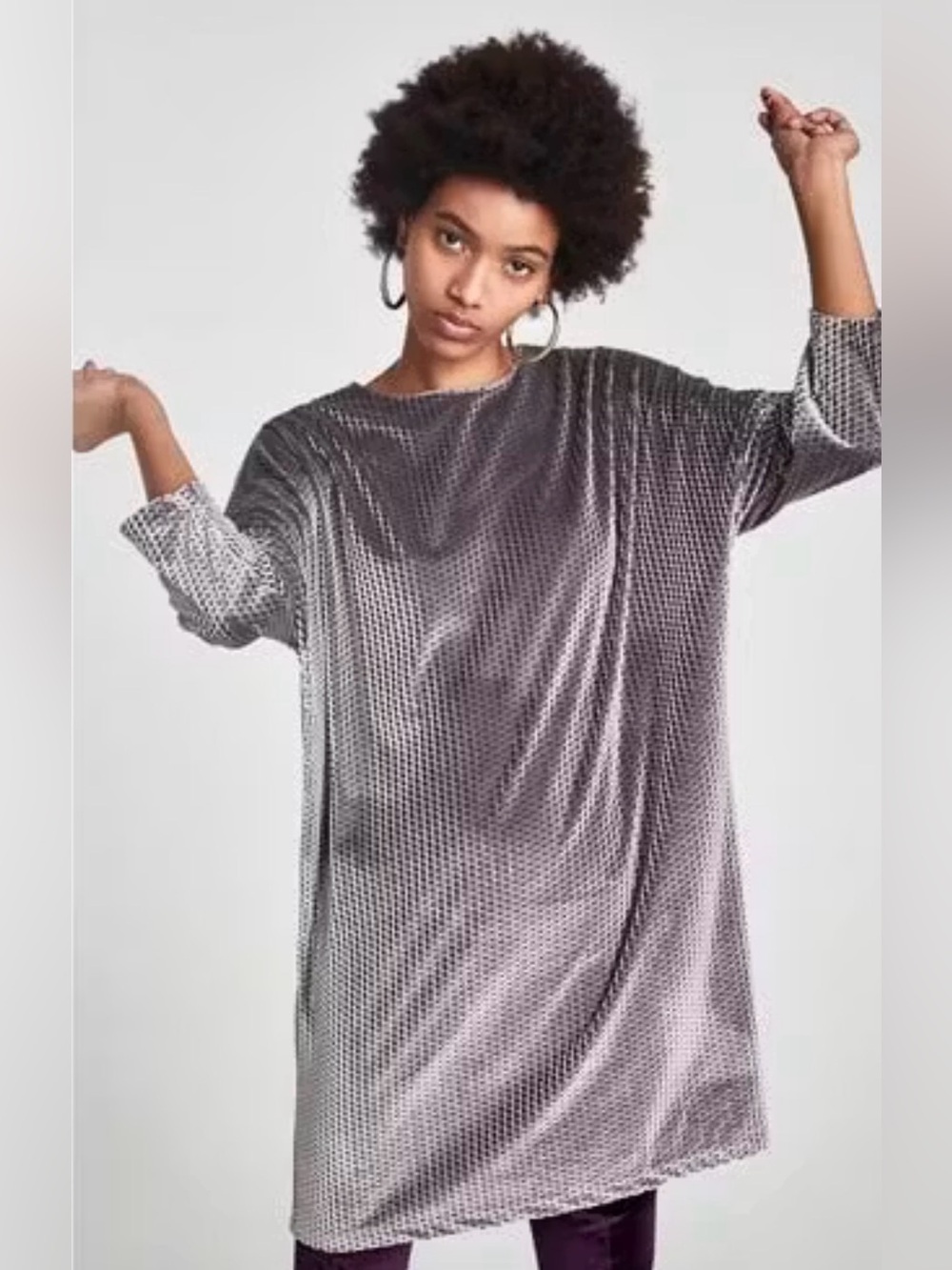 Zara Diamon Pattern Velvet Dress